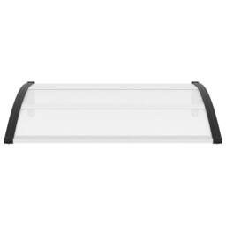 Berkfield Home Door Canopy Black & Transparent 120x80 cm PC - thumbnail 2