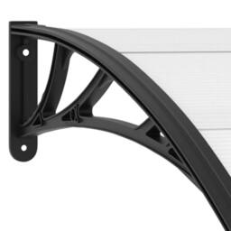 Berkfield Home Door Canopy Black & Transparent 120x80 cm PC - thumbnail 4