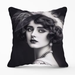 Warren Reed - Designer Glamorous Edwardian Showgirl Cushions in Black - Size: 60 cm x 60 cm - thumbnail 1