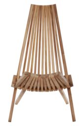 Orsina Wooden Lounge Chair, High Back Wooden Chair, Easy to Clean in Natural