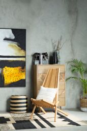Orsina Wooden Lounge Chair, High Back Wooden Chair, Easy to Clean in Natural - thumbnail 4