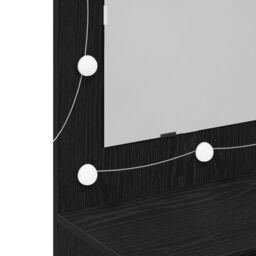 Berkfield Home LED Mirror Cabinet in Black Oak - 90x31.5x62 cm - thumbnail 9