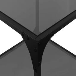Berkfield Home Coffee Tables with Black Glass Top 2 pcs 40x40x40 cm Steel - Size: 40 x 40 x 40 cm - thumbnail 8