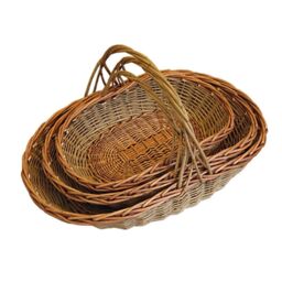 Red Hamper Wicker Set of 3 Wisley Garden Trugs in Brown - thumbnail 1