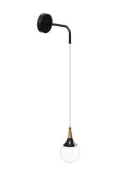 Living and Home 5W LED Crystal Lampshade Wall Light in Black - thumbnail 3