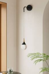 Living and Home 5W LED Crystal Lampshade Wall Light in Black - thumbnail 2