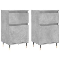 Berkfield Home Sideboards 2 pcs Concrete Grey 40x35x70 cm Engineered Wood - Size: 40 x 35 x 70 cm - thumbnail 3