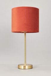 BHS Lighting Velvet Table Lamp in Orange - thumbnail 2