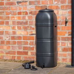 Samuel Alexander 100L Slim Space Saver Water Butt With Lid & Tap Carry Handles in Black