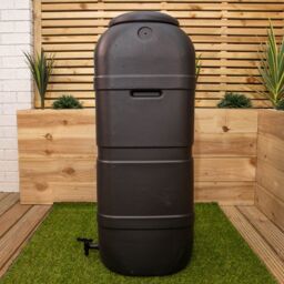 Samuel Alexander 100L Slim Space Saver Water Butt With Lid & Tap Carry Handles in Black - thumbnail 2