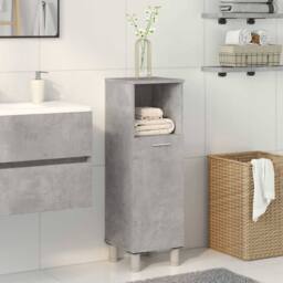 Berkfield Home Comfortable Bathroom Cabinet Concrete Grey 30x30x95 cm Engineered Wood - Size: 30 x 30 x 95 cm