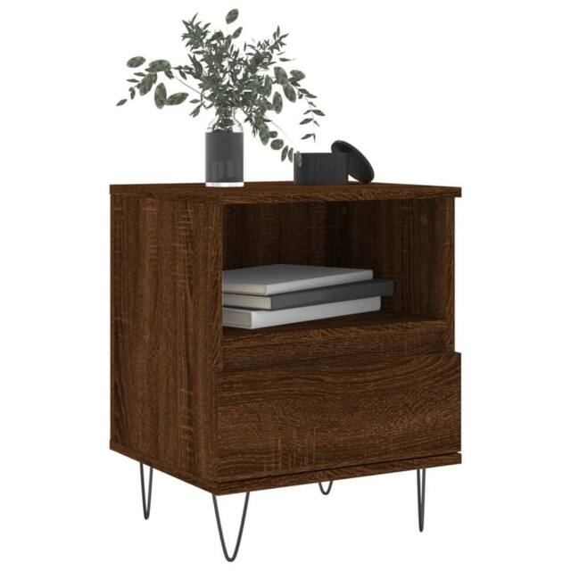 Berkfield Home Modern Bedside Cabinets 2 pcs Brown Oak 40x35x50 cm Engineered Wood - Size: 40 x 35 x 50 cm - image 1