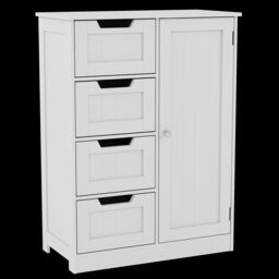 Home Discount Bath Vida Modern 4 Drawer 1 Door Floor Cabinet Bathroom Storage in White - thumbnail 1