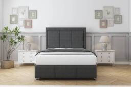 "Comfort Beds Savoy Dumfries Divan Set 2 Drawers-54"" Headboard-Footboard in Dark Grey - Size: Small Single" - thumbnail 1