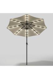 Living and Home Outdoor Solar 24 LED Lights Patio with Crank for Patio Market with Base in Beige - thumbnail 5