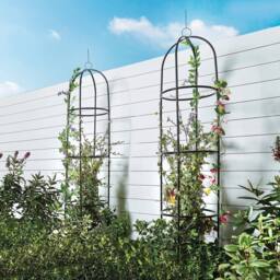 Gainsborough Set of 2 Steel Garden Obelisks For Climbing Plants in Black - thumbnail 1