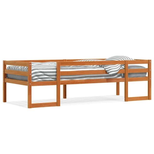 Berkfield Home Kids' Bed Frame without Mattress Wax Brown 75x190 cm Small Single - image 1