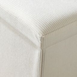 Home Source Ottoman Storage Chest Folding Corduroy Fabric Solid Storage Box in Cream - thumbnail 4