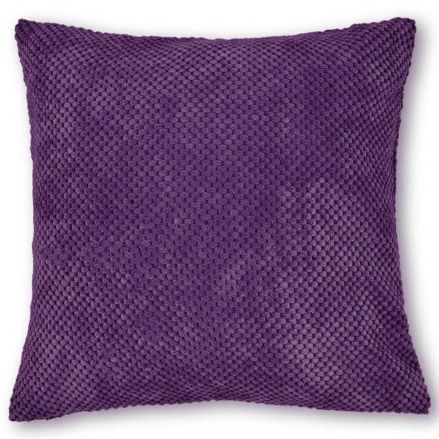 Intimates Contemporary Design Plush Popcorn Cushion in Latte & Plum - Size: 43 cm x 43 cm