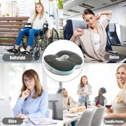 NESTLUNE Memory Foam Donut Ring Cushion Orthopedic Coccyx Pain in Grey - Size: 100 cm x 190 cm - thumbnail 5