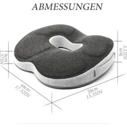 NESTLUNE Memory Foam Donut Ring Cushion Orthopedic Coccyx Pain in Grey - Size: 100 cm x 190 cm - thumbnail 2