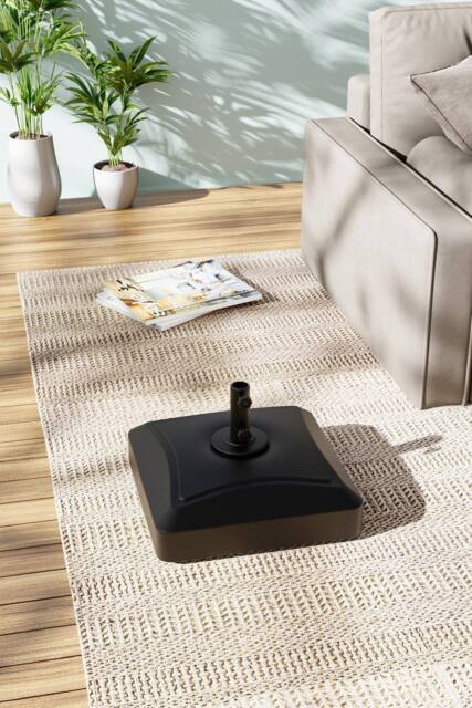 H&O Direct HDPE Fillable Patio Umbrella Stand with Wheels in Black - image 1