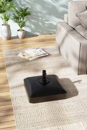 H&O Direct HDPE Fillable Patio Umbrella Stand with Wheels in Black - thumbnail 1