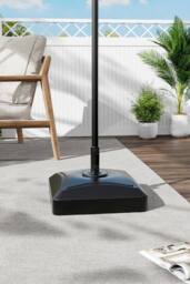 H&O Direct HDPE Fillable Patio Umbrella Stand with Wheels in Black - thumbnail 3