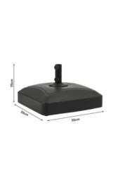 H&O Direct HDPE Fillable Patio Umbrella Stand with Wheels in Black - thumbnail 6
