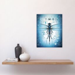 Artery8 Dragonfly Nanobot Robot Hybrid Secret Military Schematic Blueprint Futuristic Complex Arcane Manuscript Gift For Him Man Cave Unframed Wall - thumbnail 4