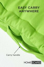 Homescapes Plain Cotton Floor Cushion in Green - Size: 50 cm x 50 cm - thumbnail 5