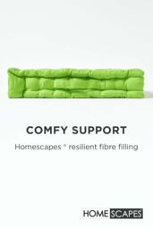 Homescapes Plain Cotton Floor Cushion in Green - Size: 50 cm x 50 cm - thumbnail 4