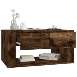 Berkfield Home Decorative Coffee Table Smoked Oak 80x50x40 cm Engineered Wood in Brown - Size: 80 x 50 x 40 cm - thumbnail 5