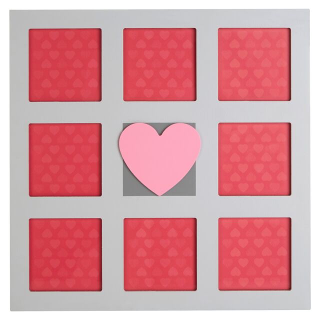 Orsina Interiors Premier Kids Heart Design Wall Frame, Personalised Photo Frame, Living Room Photo Frame, Modern Single Photo Frame in Red - image 1