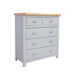 Cabinet Bits Argenta 5 Drawer Chest of Drawers Chrome Cup Handle in Light Grey - thumbnail 2