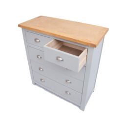 Cabinet Bits Argenta 5 Drawer Chest of Drawers Chrome Cup Handle in Light Grey - thumbnail 4