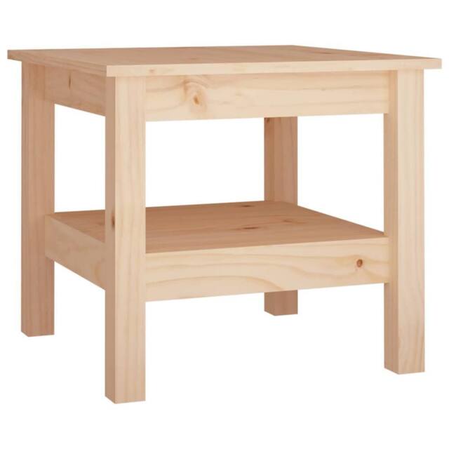 Berkfield Home Coffee Table 45x45x40 cm Solid Wood Pine in Natural - Size: 45 x 45 x 40 cm - image 1