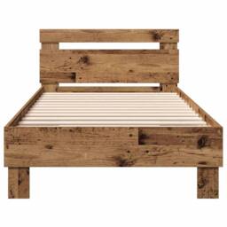 Berkfield Home Old Wood Bed Frame 90x200 cm - Made from engineered wood in Brown - thumbnail 5