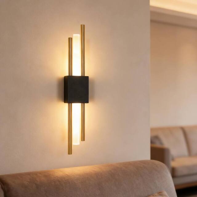 Goeco LED Indoor Wall Light, 40cm, 10W, 3000K, Creative Modern Wall Light in Black - image 1