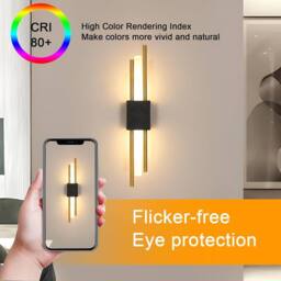 Goeco LED Indoor Wall Light, 40cm, 10W, 3000K, Creative Modern Wall Light in Black - thumbnail 4