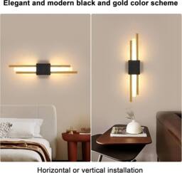 Goeco LED Indoor Wall Light, 40cm, 10W, 3000K, Creative Modern Wall Light in Black - thumbnail 8