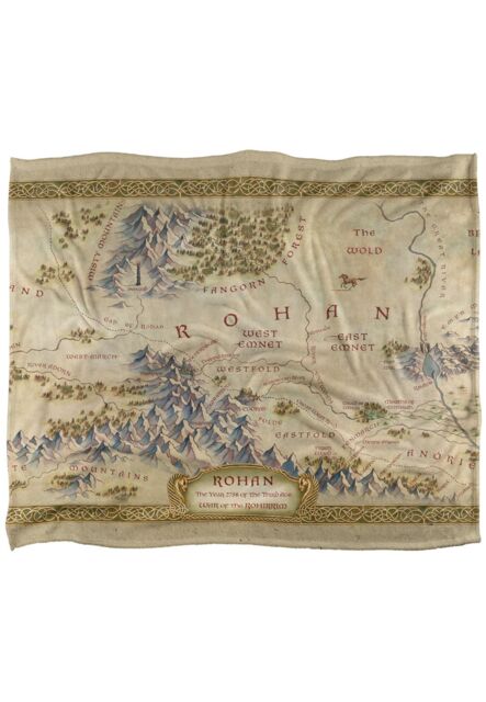 Lord of the Rings War of The Rohirrim Map Silky Touch Super Soft Throw Blanket 152 X 127 cm in White - image 1