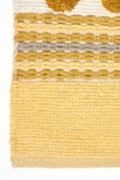 Homescapes Cotton Chenille Striped Tufted Circle Rug in Mustard - Size: 60 cm x 100 cm - thumbnail 3