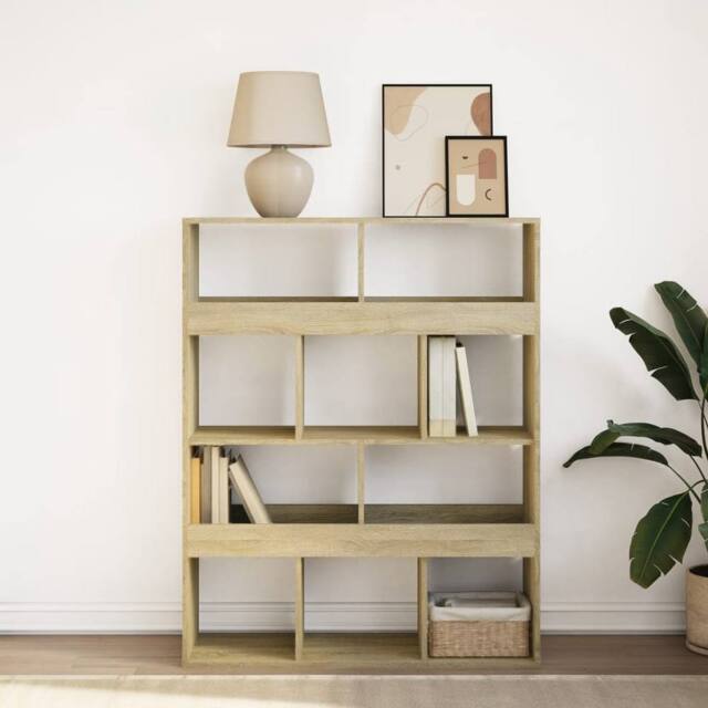 Berkfield Home Classic Bookcase Sonoma Oak 100x33x125.5 cm Engineered Wood in Light Tan - image 1