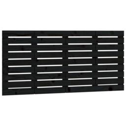 Berkfield Home Wall Headboard Black 146x3x63 cm Solid Wood Pine - Size: 146 x 3 x 63 cm - thumbnail 2