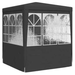 Berkfield Home Professional Party Tent with Side Walls 2x2 m Anthracite 90 g/m? in Black - thumbnail 6
