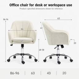 STILVORA Office Chair with Rocking Motion in Beige - thumbnail 4