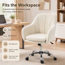 STILVORA Office Chair with Rocking Motion in Beige - thumbnail 5