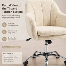 STILVORA Office Chair with Rocking Motion in Beige - thumbnail 8