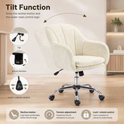 STILVORA Office Chair with Rocking Motion in Beige - thumbnail 6